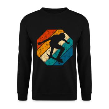 Skateboarder Skateboard Skater Skate Skateing - Sweat-shirt Unisexe - noir - Devant - Alina (178cm) & Michal (187cm)