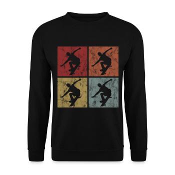 Skateboarder Skateboard Skater Skate Skateing - Sweat-shirt Unisexe - noir - Devant - Alina (178cm) & Michal (187cm)