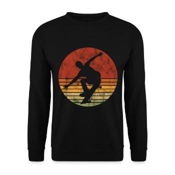 Skateboarder Skateboard Skater Skate Skateing - Sweat-shirt Unisexe - noir - Devant - Alina (178cm) & Michal (187cm)