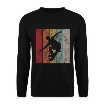 Skateboarder Skateboard Skater Skate Skateing - Unisex Sweatshirt - black - Front - Alina (178cm) & Michal (187cm)