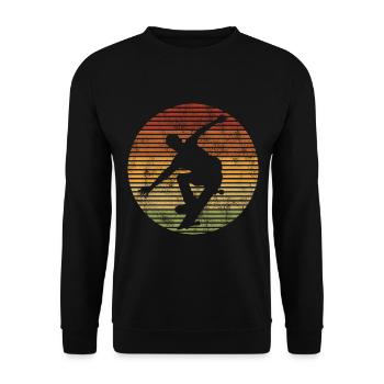Skateboarder Skateboard Skater Skate Skateing - Unisex Sweatshirt - black - Front - Alina (178cm) & Michal (187cm)