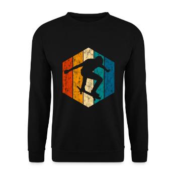 Skateboarder Skateboard Skater Skate Skateing - Sweat-shirt Unisexe - noir - Devant - Alina (178cm) & Michal (187cm)