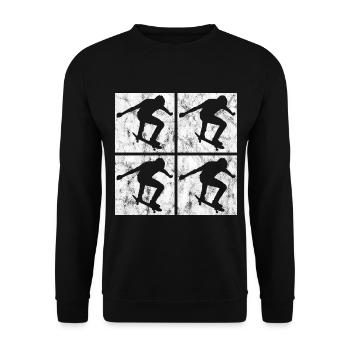 Skateboarder Skateboard Skater Skate Skateing - Sweat-shirt Unisexe - noir - Devant - Alina (178cm) & Michal (187cm)