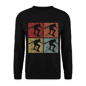 Skateboarder Skateboard Skater Skate Skateing - Unisex Sweatshirt - black - Front - Alina (178cm) & Michal (187cm)