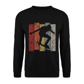 Skateboarder Skateboard Skater Skate Skateing - Unisex Sweatshirt - black - Front - Alina (178cm) & Michal (187cm)