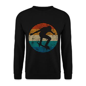 Skateboarder Skateboard Skater Skate Skateing - Sweat-shirt Unisexe - noir - Devant - Alina (178cm) & Michal (187cm)