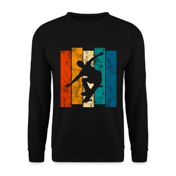 Skateboarder Skateboard Skater Skate Skateing - Unisex Pullover - Schwarz - Vorne - Alina (178cm) & Michal (187cm)