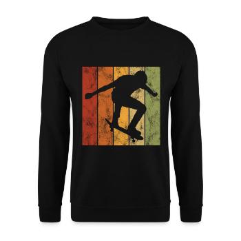 Skateboarder Skateboard Skater Skate Skateing - Unisex Sweatshirt - black - Front - Alina (178cm) & Michal (187cm)