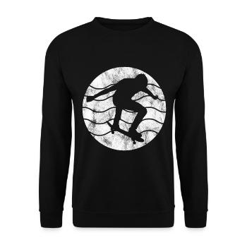 Skateboarder Skateboard Skater Skate Skateing - Unisex Sweatshirt - black - Front - Alina (178cm) & Michal (187cm)