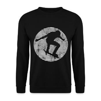 Skateboarder Skateboard Skater Skate Skateing - Unisex Pullover - Schwarz - Vorne - Alina (178cm) & Michal (187cm)