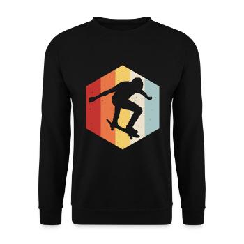 Skateboarder Skateboard Skater Skate Skateing - Unisex Sweatshirt - black - Front - Alina (178cm) & Michal (187cm)