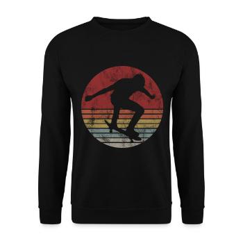 Skateboarder Skateboard Skater Skate Skateing - Sweat-shirt Unisexe - noir - Devant - Alina (178cm) & Michal (187cm)