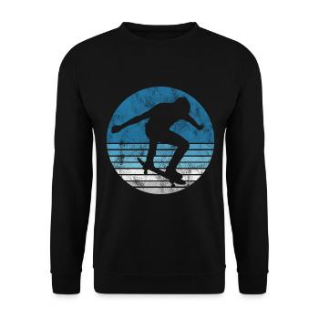 Skateboarder Skateboard Skater Skate Skateing - Sweat-shirt Unisexe - noir - Devant - Alina (178cm) & Michal (187cm)