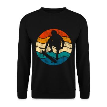 Skateboarder Skateboard Skater Skate Skateing - Unisex Sweatshirt - black - Front - Alina (178cm) & Michal (187cm)