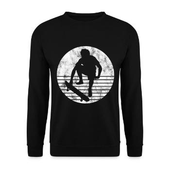Skateboarder Skateboard Skater Skate Skateing - Unisex Pullover - Schwarz - Vorne - Alina (178cm) & Michal (187cm)