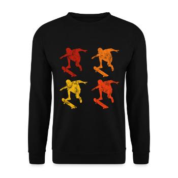 Skateboarder Skateboard Skater Skate Skateing - Sweat-shirt Unisexe - noir - Devant - Alina (178cm) & Michal (187cm)