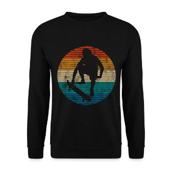 Skateboarder Skateboard Skater Skate Skateing - Unisex Pullover - Schwarz - Vorne - Alina (178cm) & Michal (187cm)