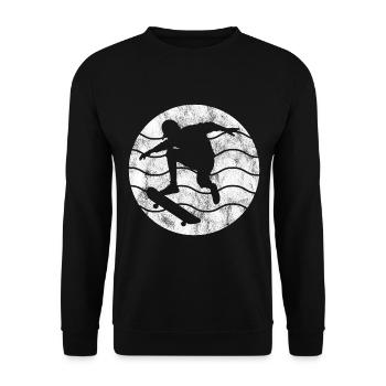 Skateboarder Skateboard Skater Skate Skateing - Unisex Sweatshirt - black - Front - Alina (178cm) & Michal (187cm)