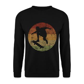 Skateboarder Skateboard Skater Skate Skateing - Unisex Pullover - Schwarz - Vorne - Alina (178cm) & Michal (187cm)