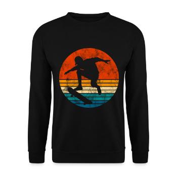 Skateboarder Skateboard Skater Skate Skateing - Unisex Sweatshirt - black - Front - Alina (178cm) & Michal (187cm)