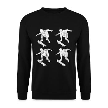 Skateboarder Skateboard Skater Skate Skateing - Unisex Pullover - Schwarz - Vorne - Alina (178cm) & Michal (187cm)