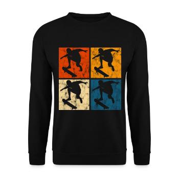 Skateboarder Skateboard Skater Skate Skateing - Unisex Sweatshirt - black - Front - Alina (178cm) & Michal (187cm)