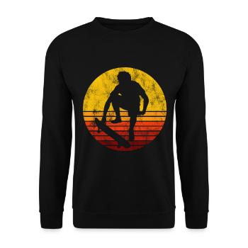 Skateboarder Skateboard Skater Skate Skateing - Unisex Pullover - Schwarz - Vorne - Alina (178cm) & Michal (187cm)