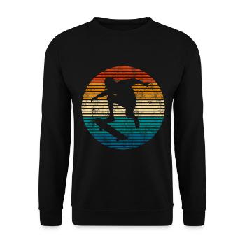 Skateboarder Skateboard Skater Skate Skateing - Sweat-shirt Unisexe - noir - Devant - Alina (178cm) & Michal (187cm)