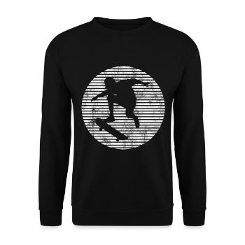 Skateboarder Skateboard Skater Skate Skateing - Sweat-shirt Unisexe - noir - Devant - Alina (178cm) & Michal (187cm)