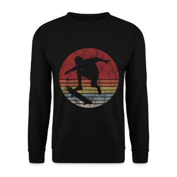 Skateboarder Skateboard Skater Skate Skateing - Unisex Sweatshirt - black - Front - Alina (178cm) & Michal (187cm)