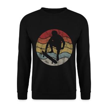 Skateboarder Skateboard Skater Skate Skateing - Sweat-shirt Unisexe - noir - Devant - Alina (178cm) & Michal (187cm)