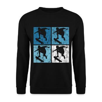 Skateboarder Skateboard Skater Skate Skateing - Unisex Sweatshirt - black - Front - Alina (178cm) & Michal (187cm)