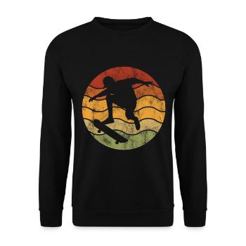 Skateboarder Skateboard Skater Skate Skateing - Unisex Sweatshirt - black - Front - Alina (178cm) & Michal (187cm)