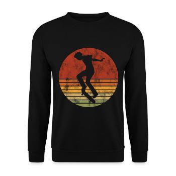 Skateboarder Skateboard Skater Skate Skateing - Sweat-shirt Unisexe - noir - Devant - Alina (178cm) & Michal (187cm)