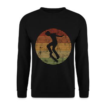 Skateur Skateboard Skateur Skater Skate - Sweat-shirt Unisexe - noir - Devant - Alina (178cm) & Michal (187cm)