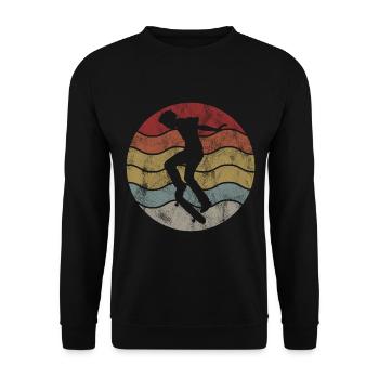 Skateboarder Skateboard Skater Skate Skateing - Unisex Pullover - Schwarz - Vorne - Alina (178cm) & Michal (187cm)