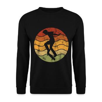 Skateboarder Skateboard Skater Skate Skateing - Sweat-shirt Unisexe - noir - Devant - Alina (178cm) & Michal (187cm)