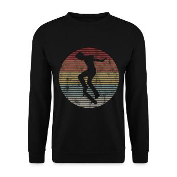 Skateboarder Skateboard Skater Skate Skateing - Sweat-shirt Unisexe - noir - Devant - Alina (178cm) & Michal (187cm)