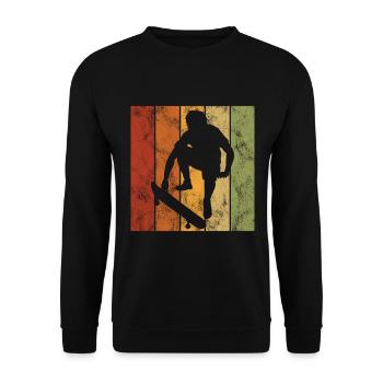 Skateboarder Skateboard Skater Skate Skateing - Unisex Sweatshirt - black - Front - Alina (178cm) & Michal (187cm)
