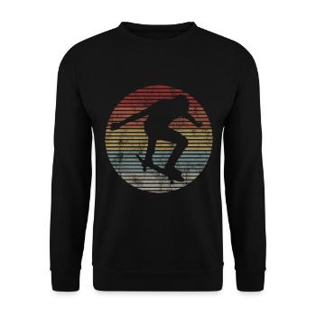 Skateboarder Skateboard Skater Skate Skateing - Unisex Pullover - Schwarz - Vorne - Alina (178cm) & Michal (187cm)