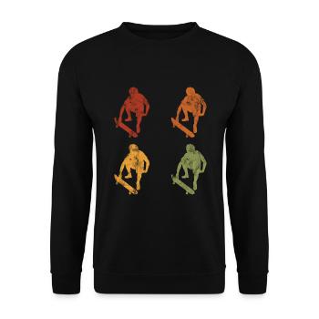 Skateboarder Skateboard Skater Skate Skateing - Sweat-shirt Unisexe - noir - Devant - Alina (178cm) & Michal (187cm)