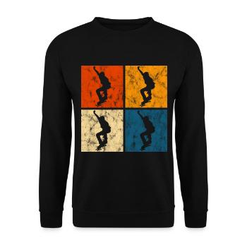 Skateboarder Skateboard Skater Skate Skateing - Unisex Sweatshirt - black - Front - Alina (178cm) & Michal (187cm)