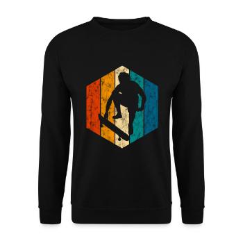 Skateboard Skateboarder Skater Skate Skateing - Sweat-shirt Unisexe - noir - Devant - Alina (178cm) & Michal (187cm)