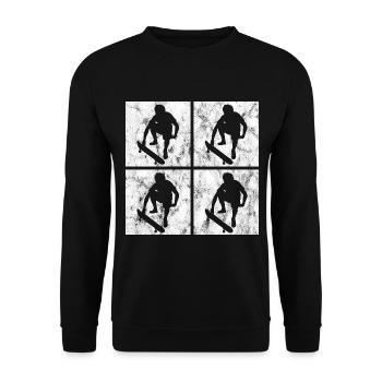 Skateboard Skateboarder Skater Skate Skateing - Sweat-shirt Unisexe - noir - Devant - Alina (178cm) & Michal (187cm)