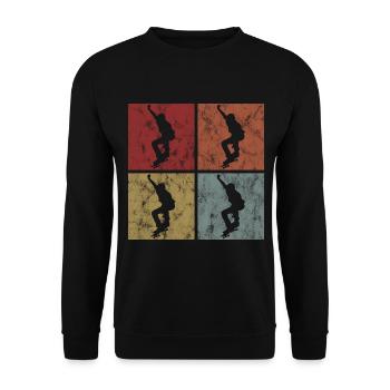 Skateboard Skateboarder Skater Skate Skateing - Unisex Pullover - Schwarz - Vorne - Alina (178cm) & Michal (187cm)