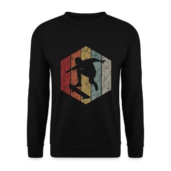 Skateboard Skateboarder Skater Skate Skateing - Sweat-shirt Unisexe - noir - Devant - Alina (178cm) & Michal (187cm)
