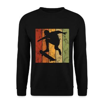 Skateboard Skateboarder Skater Skate Skateing - Unisex Pullover - Schwarz - Vorne - Alina (178cm) & Michal (187cm)