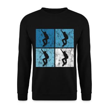Skateboard Skateboarder Skater Skate Skateing - Unisex Sweatshirt - black - Front - Alina (178cm) & Michal (187cm)
