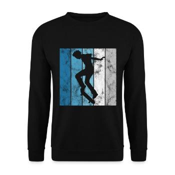 Skateboard Skateboarder Skater Skate Skateing - Sweat-shirt Unisexe - noir - Devant - Alina (178cm) & Michal (187cm)