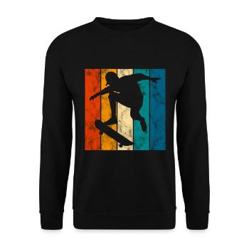 Planche à roulettes Skateur Skateur Skateur Skater Skate Skating - Sweat-shirt Unisexe - noir - Devant - Alina (178cm) & Michal (187cm)